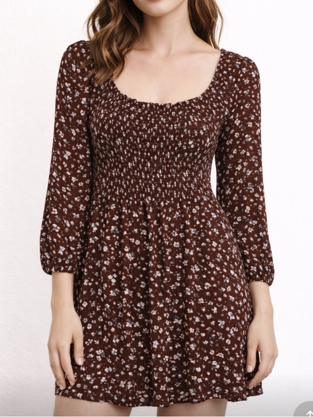< Liberty Love Red Floral Smocked Mini Dress >